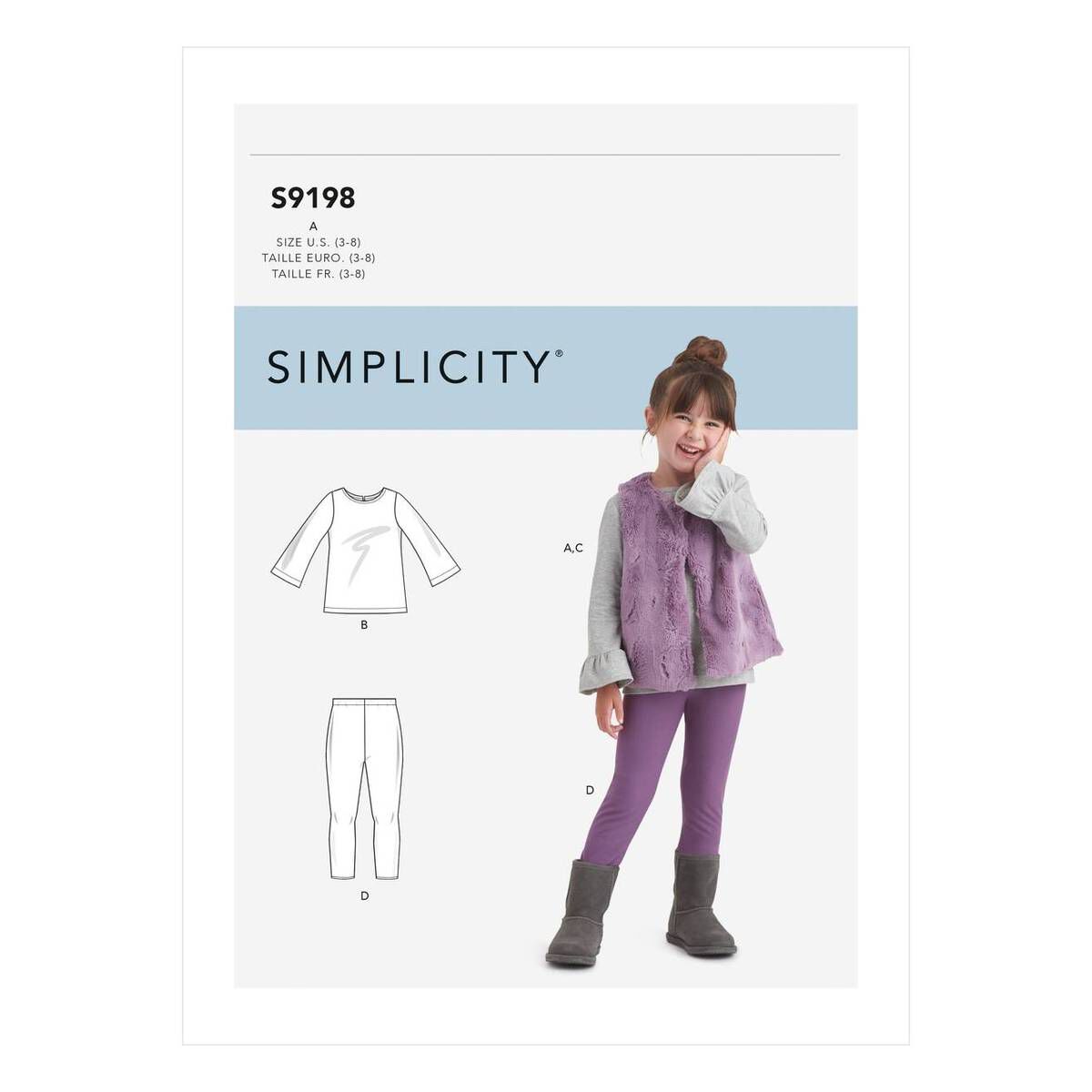 Simplicity Kids' Top and Leggings Sewing Pattern S9198 (3-8) | Hobbycraft
