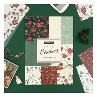 A Floral Christmas A4 Paper Pad 24 Sheets
