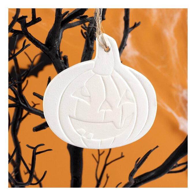 Hanging Ceramic Pumpkin Face Decoration 9cm image number 1