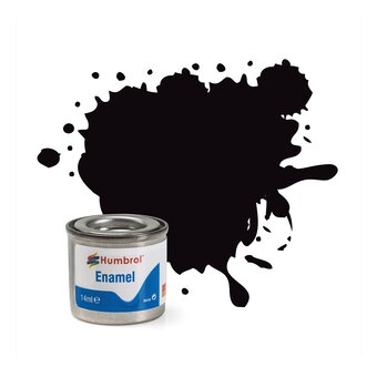 Humbrol Black Enamel Metallic Paint 14ml (201)