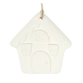 Hanging Ceramic Gingerbread House Decoration 8cm