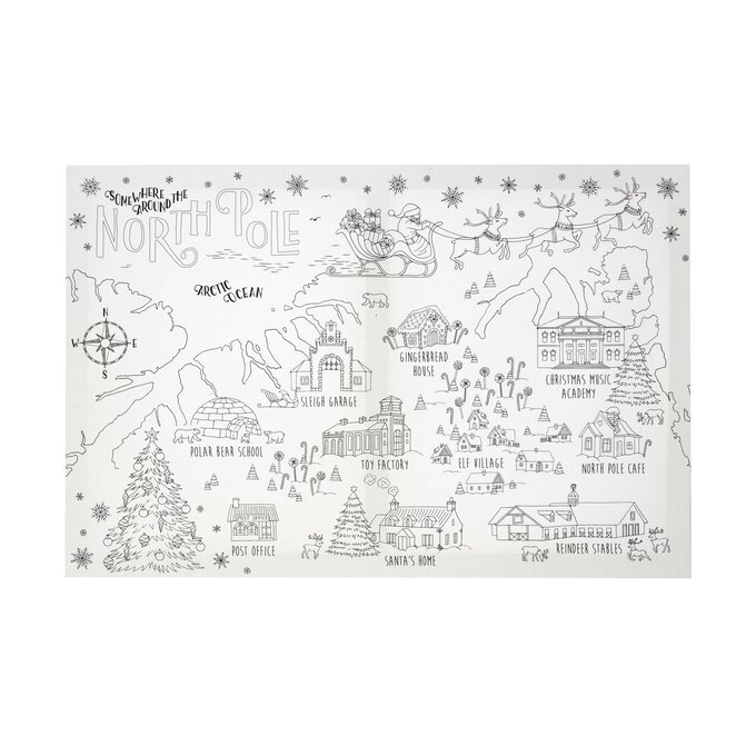 Christmas Map Colour-in Canvas image number 1