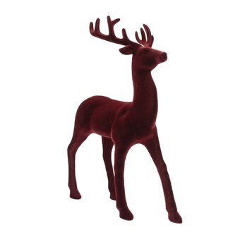 Burgundy Velvet Stag 32cm image number 2