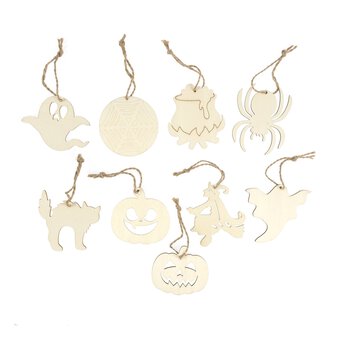 Wooden Halloween Decorations 36 Pack