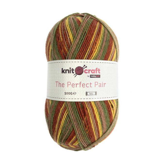 Knitcraft Rust Stripe The Perfect Pair Yarn 100g image number 1