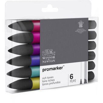 Winsor & Newton Rich Tone Promarkers 6 Pack