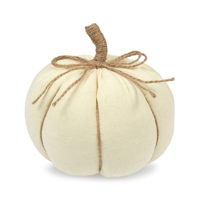 White Linen Pumpkin 15cm image number 1