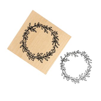 Wreath Wooden Stamp 5cm x 5cm