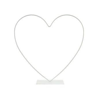 White Metal Heart Frame Decoration 20cm