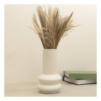 Ceramic Reeded Tall Vase 12cm x 21.5cm