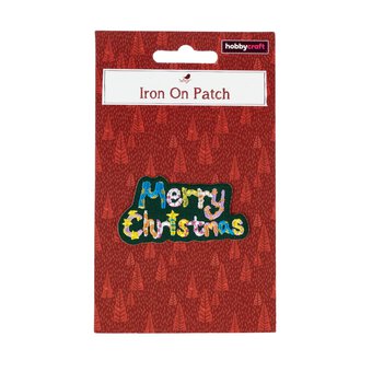 Merry Christmas Iron-On Patch