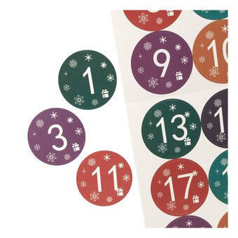 Round Christmas Countdown Stickers 120 Pack  image number 3