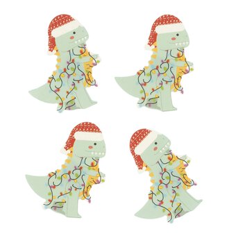 Christmas Dino Card Toppers 4 Pack 
