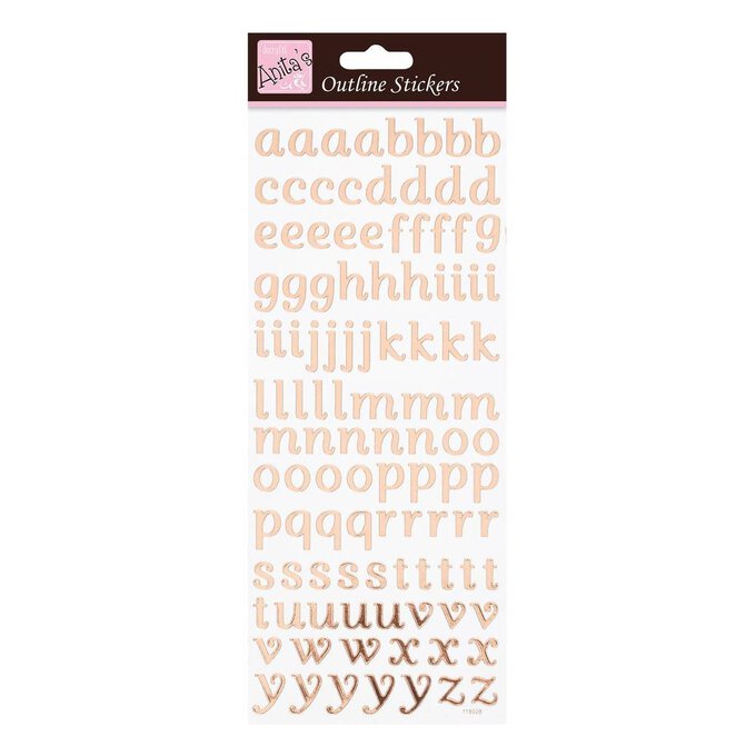 American Crafts Solid Stickers Rose Gold Foil Large Alphabet - Scrapbooking  Embellishments 