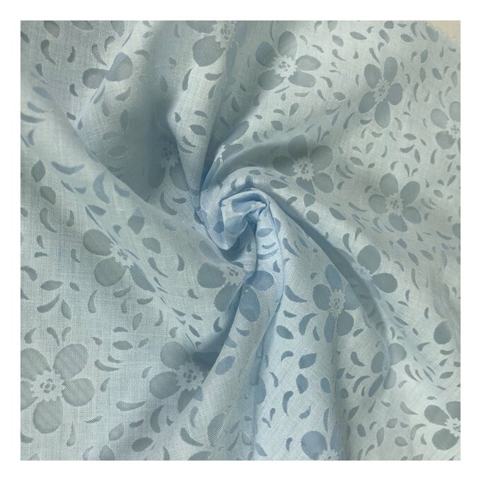 Blue Burnout Daisy Floral Fabric by the Metre | Hobbycraft