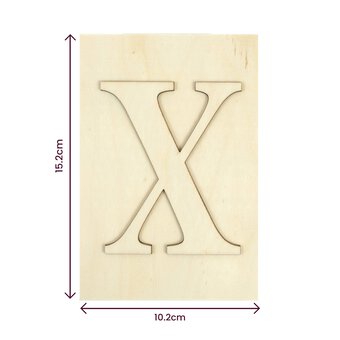 Wooden Letter X Plaque 10cm x 15cm image number 4