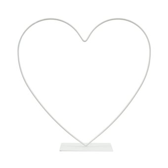 White Metal Heart Frame Decoration 30cm