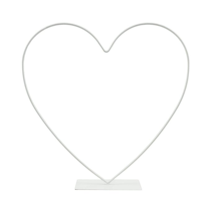 White Metal Heart Frame Decoration 30cm image number 1