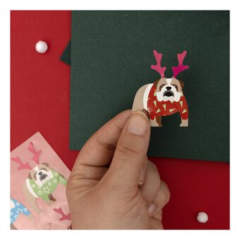Christmas Bulldog Stickers 4 Pack