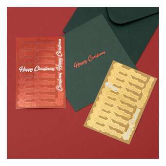 Gold and Red Happy Christmas Foil Stickers 24 Pack