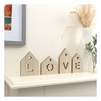 Wooden Love Houses Set 4 Pieces
