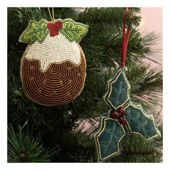 Beaded Christmas Pudding Decoration 10cm image number 3