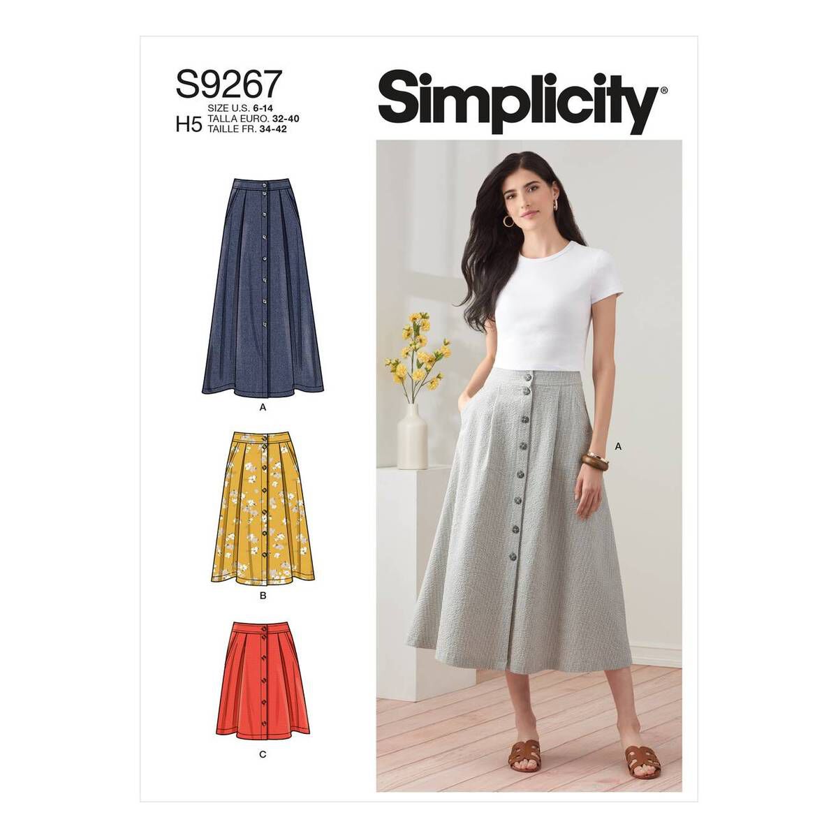 Simplicity Skirt in Three Lengths Sewing Pattern S9267 (16-24) | Hobbycraft