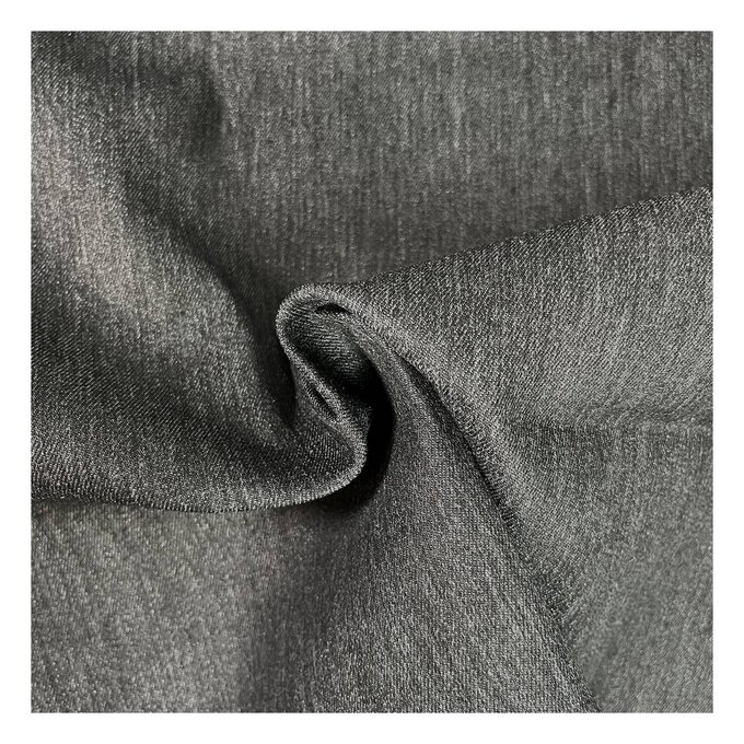 Black Cotton Stretch Denim Fabric by the Metre | Hobbycraft