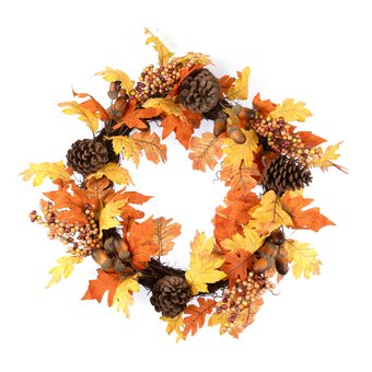 Orange Autumn Wreath 60cm