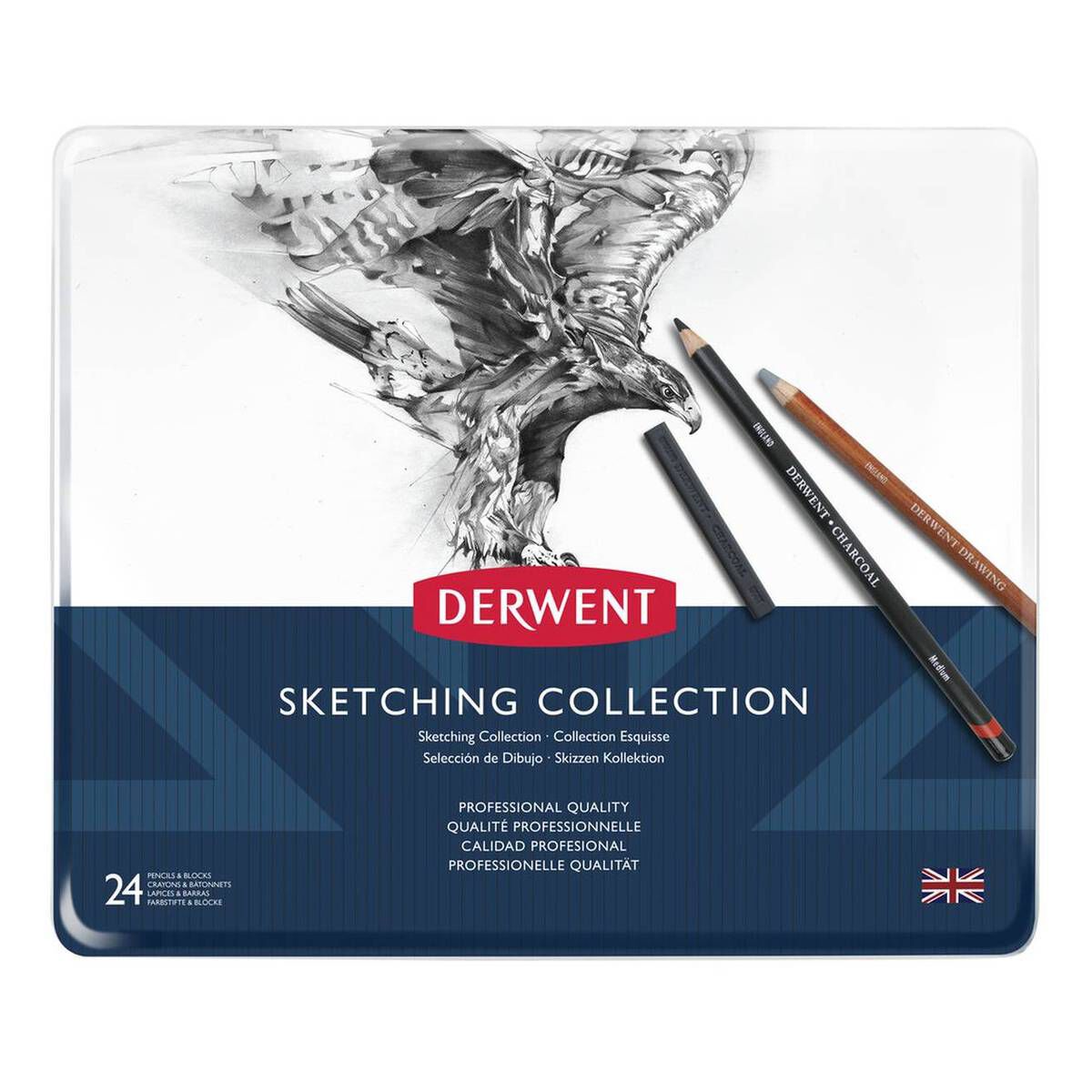 Derwent Sketching Tin Collection 24 Pieces Hobbycraft