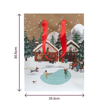 Snowy Mountain Kraft Gift Bag 30cm x 25cm image number 4