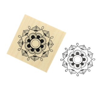 Mandala Wooden Stamp 5cm x 5cm