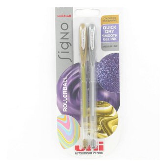 Uni-ball Signo Metallic Gold and Silver Gel Pens 2 Pack