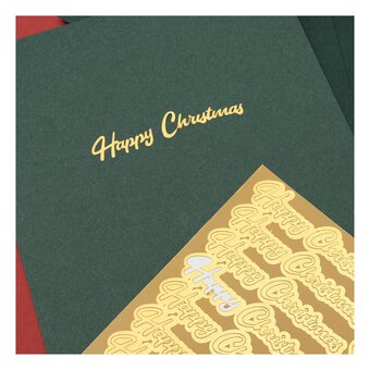 Gold Happy Christmas Foil Stickers 24 Pack image number 4