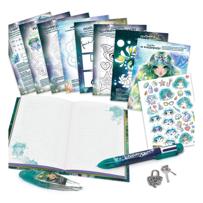  Nebulous Stars Marinia's Secret Diary - Diary with Lock and Key  for Girls – with Motif Applicator Pen : Toys & Games