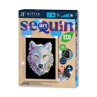 Kitfix Snow Wolf Sequin Art Premium Kit