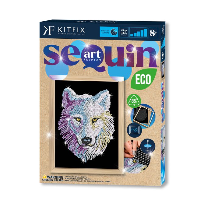 Kitfix Snow Wolf Sequin Art Premium Kit image number 1