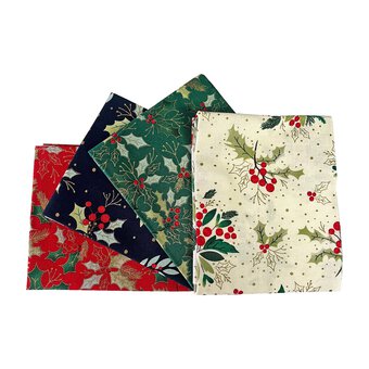 Holly Cotton Fat Quarters 4 Pack