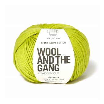 Wool and the Gang Lime Green Shiny Happy Cotton 100g