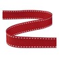 Red Grosgrain Running Stitch Ribbon 15mm x 4m image number 2