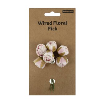 Pink Round Petite Flower Picks 6 Pieces image number 5