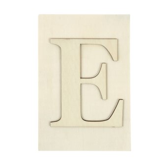 Wooden Letter E Plaque 10cm x 15cm