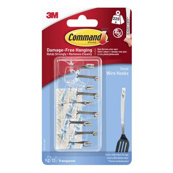 Command Small Wire Hooks with Clear Strips 9 Pack