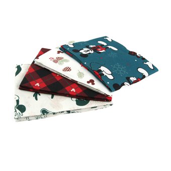 Mickey and Friends Christmas Cotton Fat Quarters 4 Pack