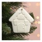 Hanging Ceramic Gingerbread House Decoration 8cm image number 1