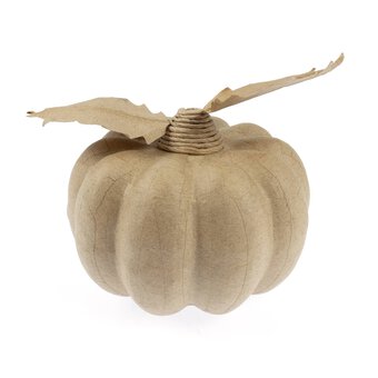 Mache Pumpkin with Leaves 7.5cm image number 4