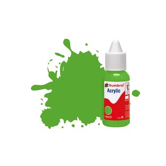 Humbrol Fluorescent Signal Green Gloss Paint Acrylic Dropper 14ml (208)