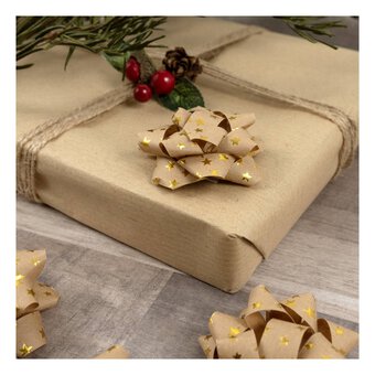 Gold Kraft Bows 5cm 6 Pack