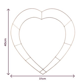 Copper Heart Wire Wreath Frame 38cm image number 4