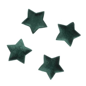Green Velvet Star Embellishments 4 Pack